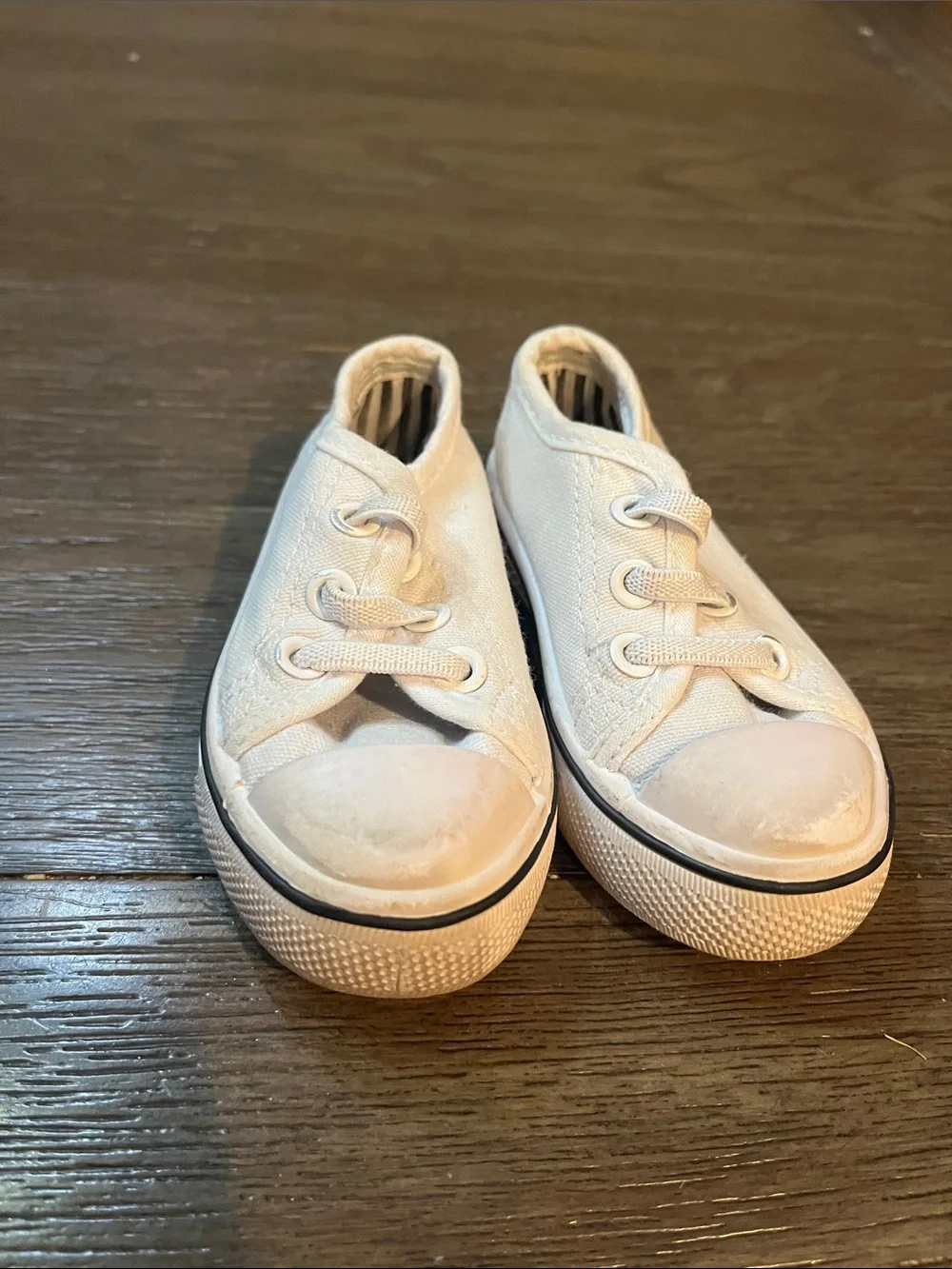 Kids White Canvas Sneakers - Casual Slip-On Style
